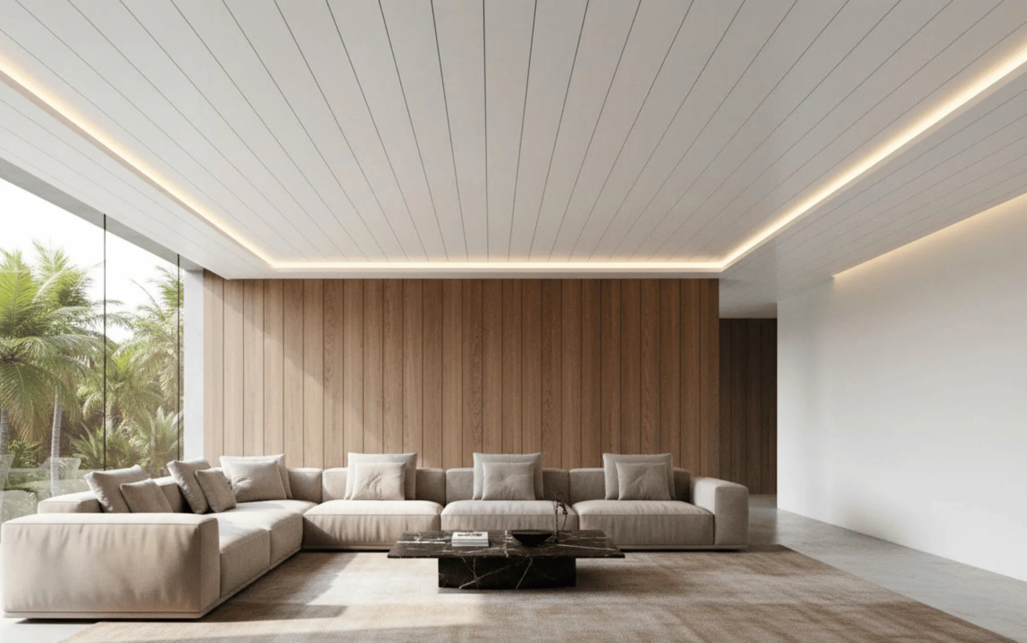 Modern interior with iPanel PVC ceiling panels
